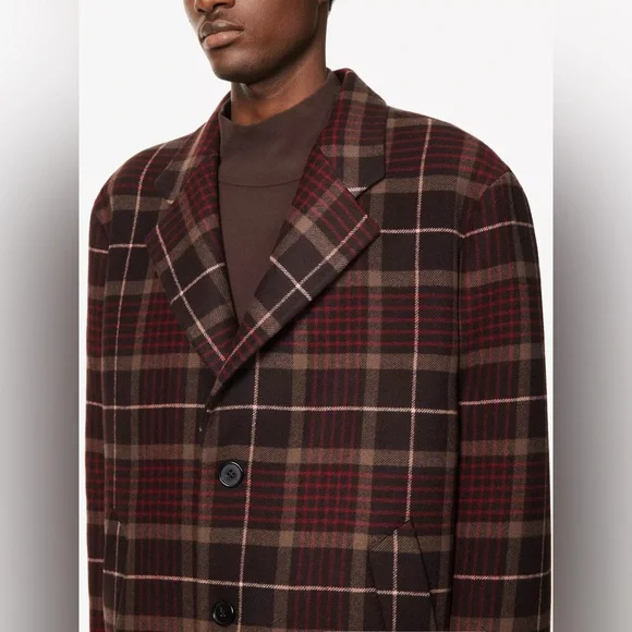 Paul Smith brown plaid checked coat, men’s size 40 - Picture 13 of 13